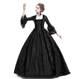 Historical Lace Stitching Medieval Dress Long Bell Sleeves Palace Retro Style Victorian European