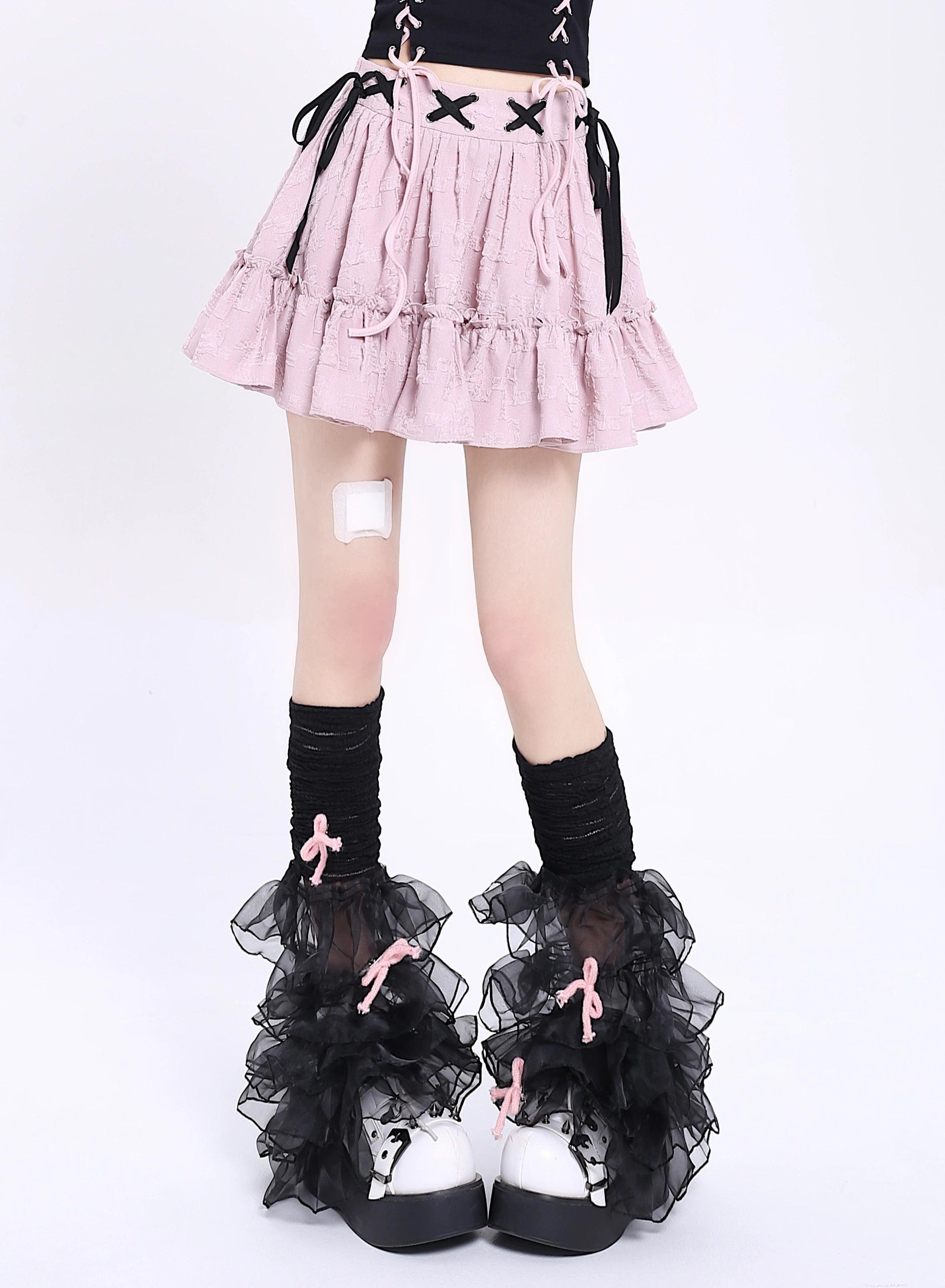 Crazygirl Kawaii Goth Hottie Lace Short Skirt