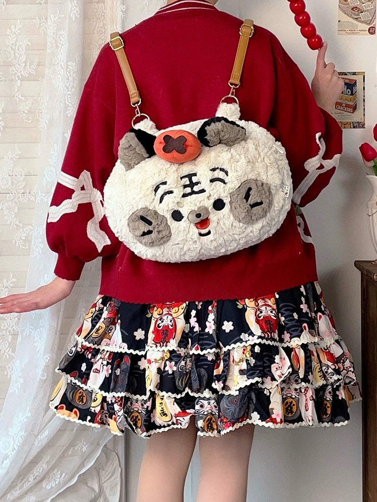 DRDR Tiger Plush Lolita Messenger Bag Large Capacity for Cute Dolls