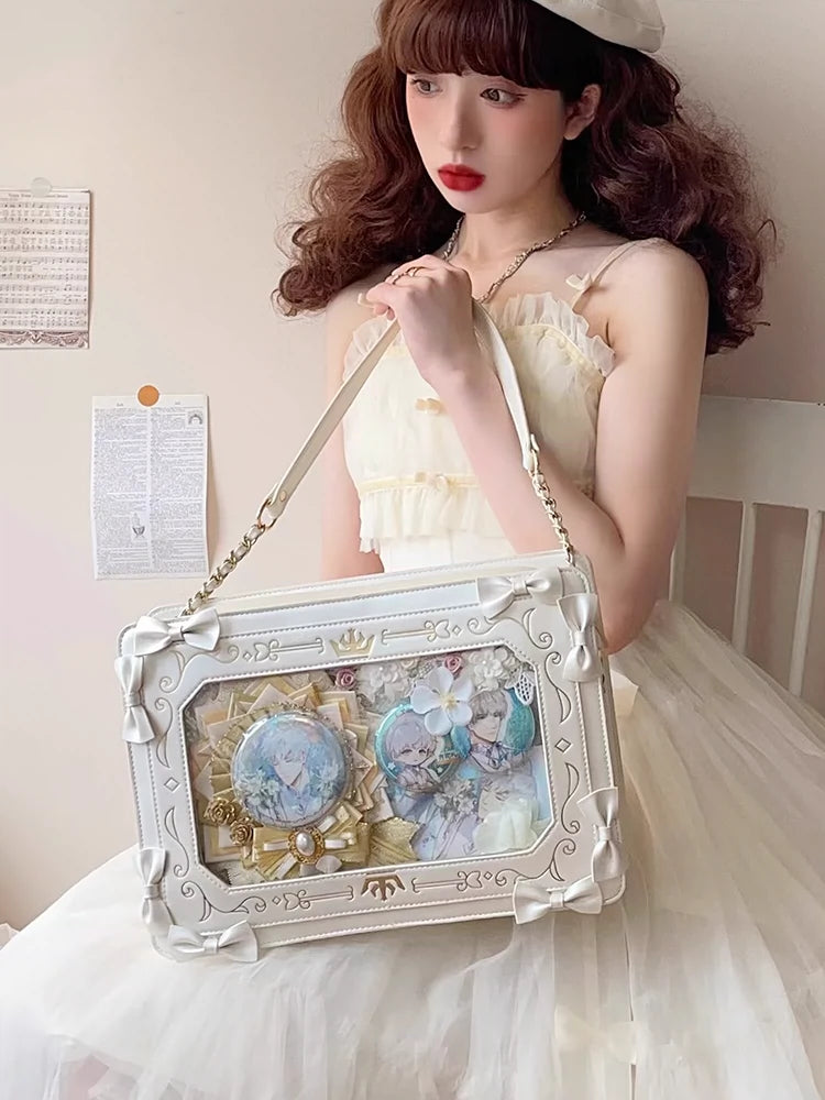 DRDR Original Design Picture Frame Crossbody Bag - Vintage Square Transparent Commuter Bag