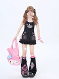 Crazygirl Kawaii Sweet Small Girl Embroidered Bow Lace Short Skirt