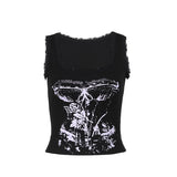 Goth Punk Dark Vintage Print Top