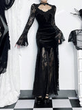 Wannathis Historical Victorian Gothic Lace Long-Sleeved Dress