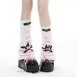 Goth Kawaii Over Knee Socks Bow Tie Warmer