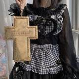 BabyFaceGirl Gothic Heavenly Cross Y2K Bag Dark Wind Subculture Chain Bag