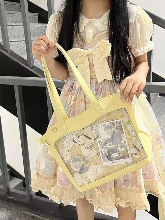 Seraphim Kawaii Lolita Mousse Tote Large Capacity Ribbon Ita Shoulder Bag