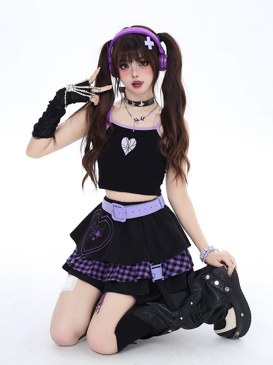 Crazygirl Kawaii Goth Plaid Short Skirt