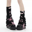 Goth Kawaii Over Knee Socks Bow Tie Warmer