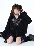 Crazygirl Kawaii Broken Butterfly Hoodie Jacket