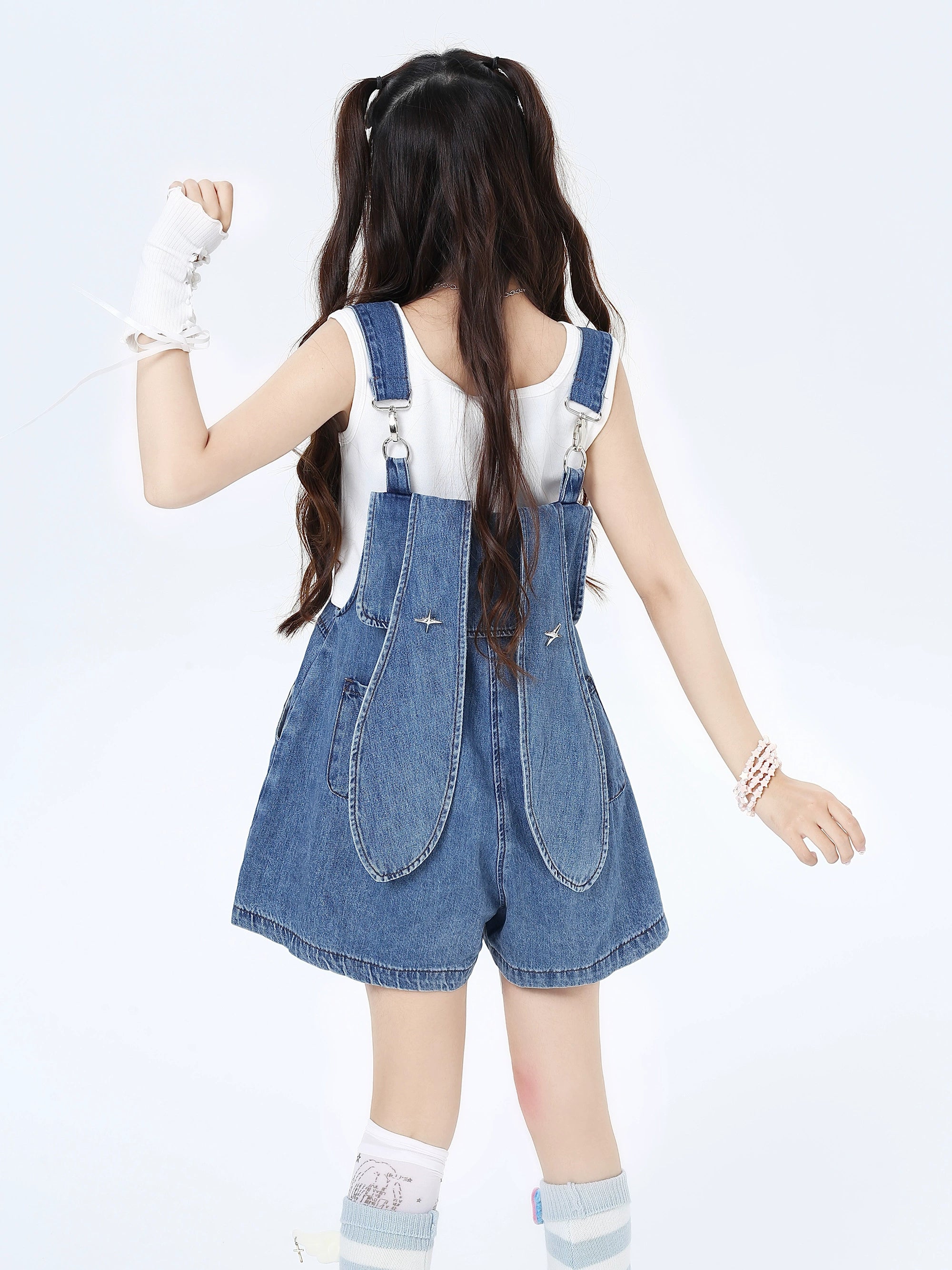 Crazygirl Kawaii Loose Young Girls Denim Overall