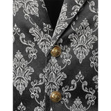 Men Paisley Suit Victorian Vest Steampunk Gothic Waistcoat Floral Vampire Tuxedo Renaissance Goth