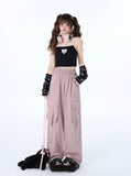 Crazygirl Kawaii Loose Straight-Leg Cargo Pants