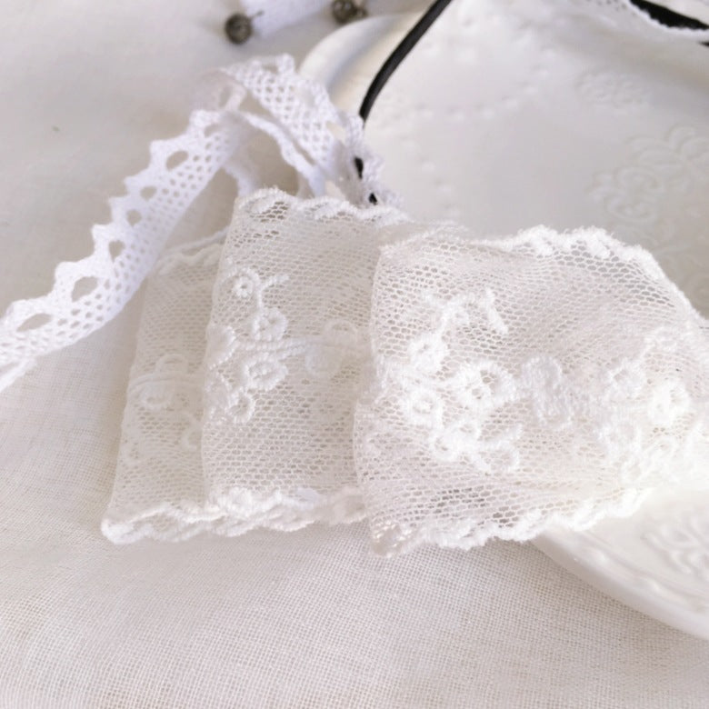 Handmade Girl Big Lace Bow Bell Headband Lolita Shrine Maiden Mori Headband Hairpin