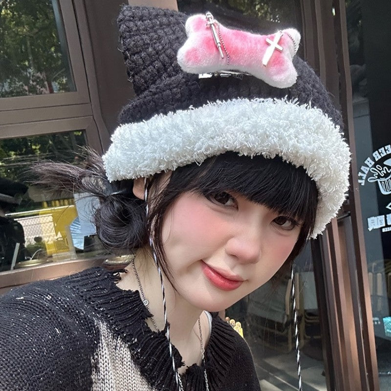 Y2K Yabi Style Cat Ear Knit Beanie