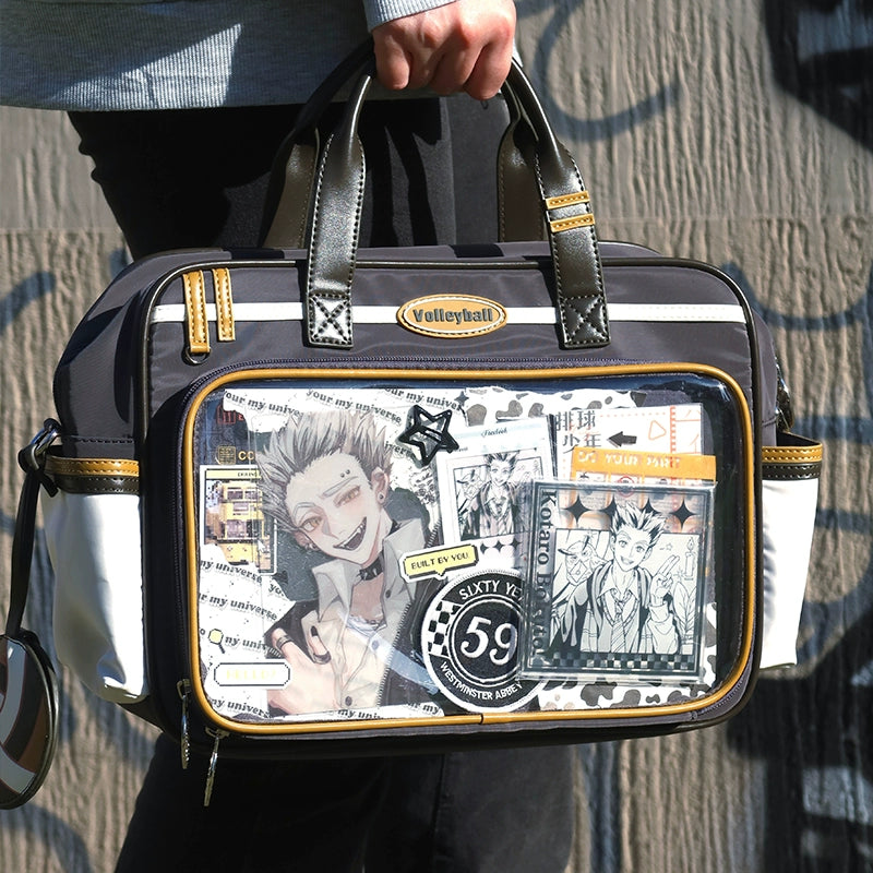 DRDR Kawaii Sport Large Capacity Shoulder Crossbody Ita Bag Pin Collection