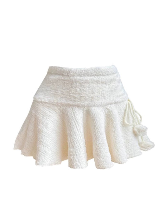 Knitted Ruffle Skirt & Hoodie Set