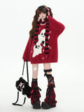 crazygirl [Ghost Paradise] subculture cute, soft and versatile imitation mink hair pullover scarf sweater