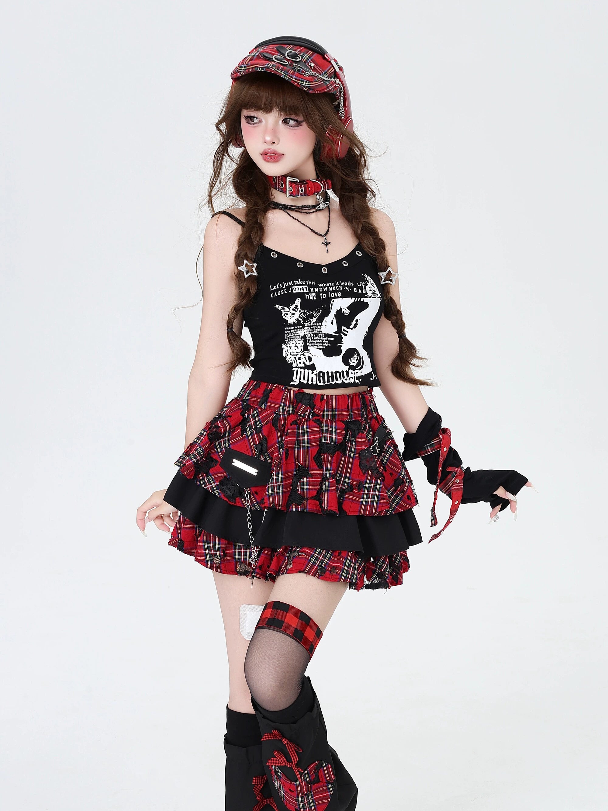 crazygirl [sabotage senpai] original punk rock babes subculture plaid heavy industry cake skirt