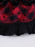 Christmas American red plaid skirt women's design sense niche sweet cool irregular spliced gauze A-line skirt