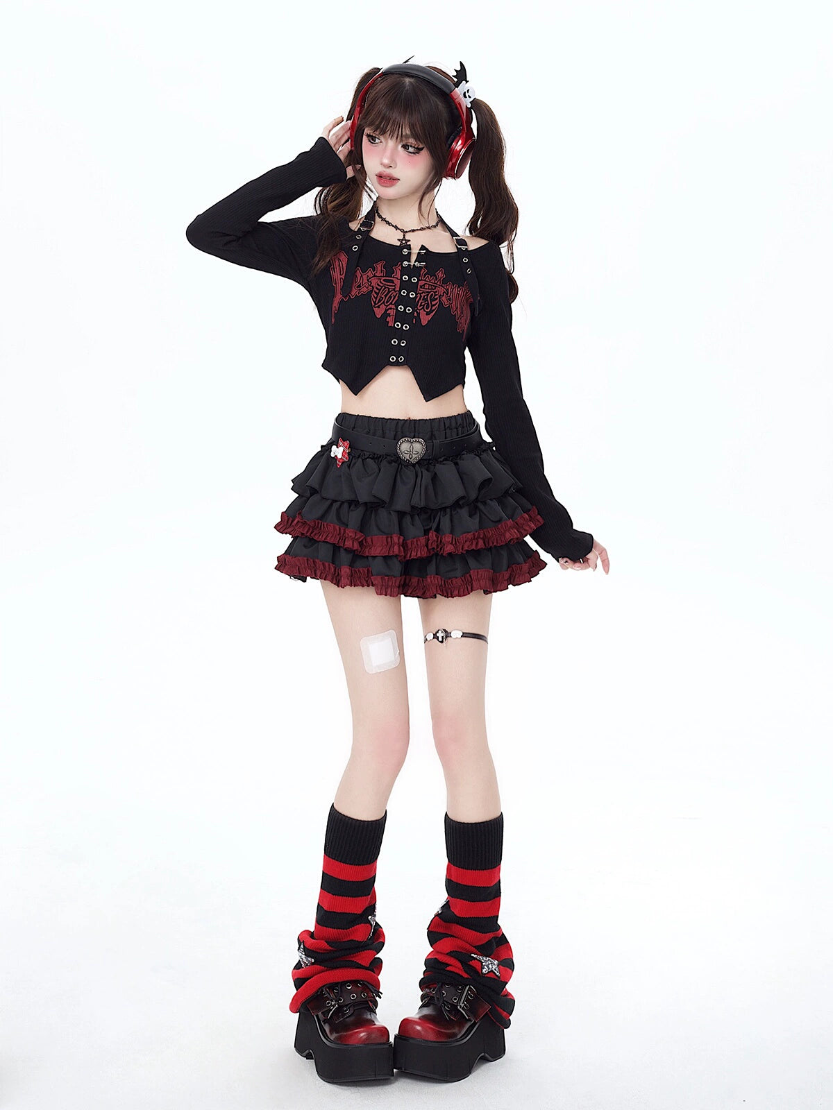 Crazygirl Goth Punk Dark Anti-Light Short Skirt