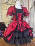 Historical Lace Garden Lolita Medieval Dress - Black & White