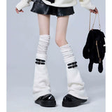 Y2K Chain Buckle Over-The-Knee Stacked Socks