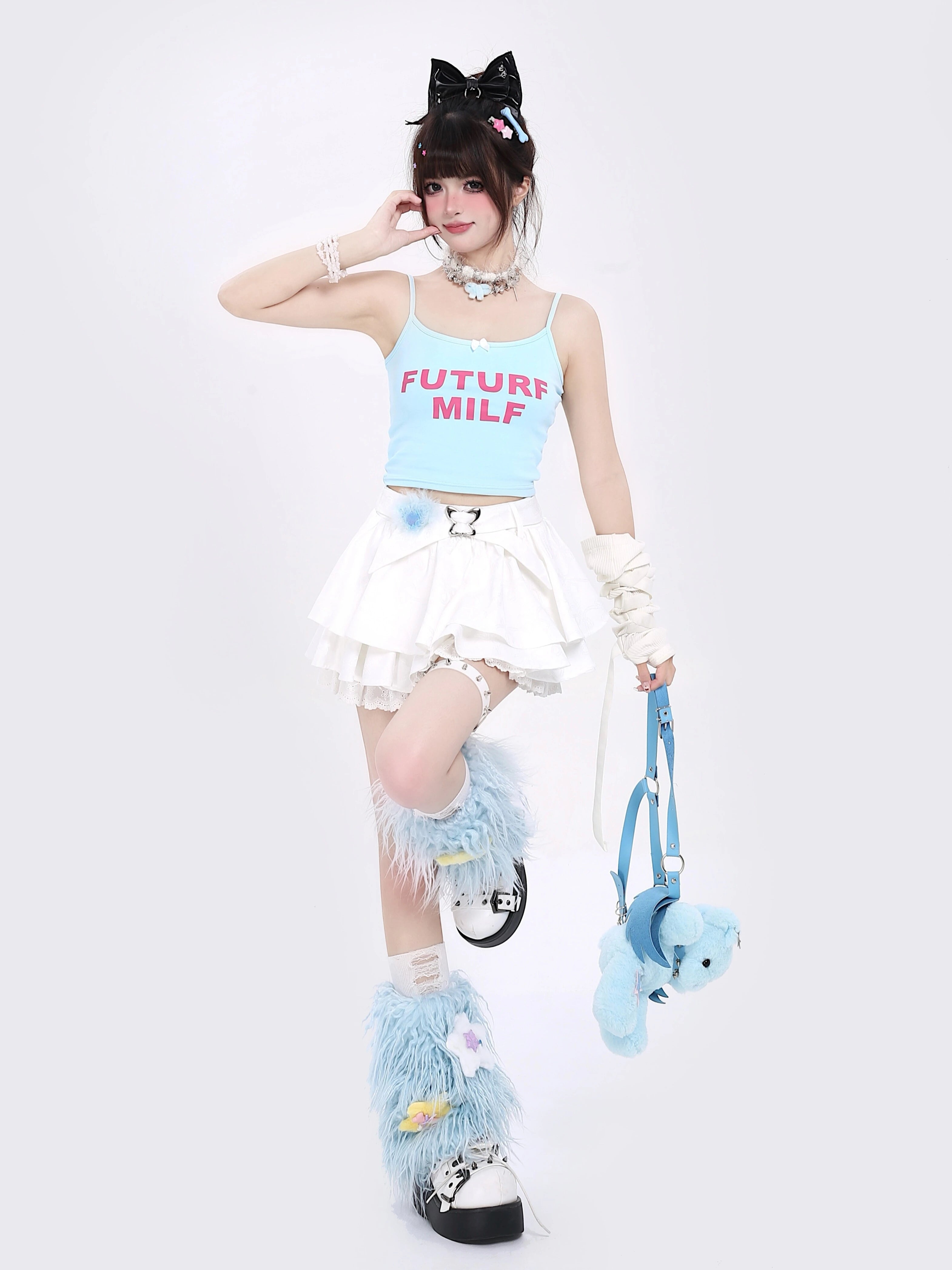 Crazygirl Kawaii Long Leg Effect Puffy Skirt