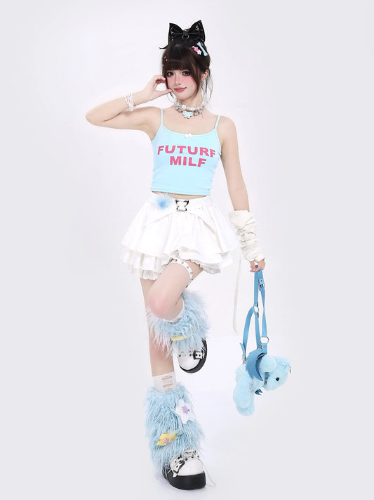 Crazygirl Kawaii Long Leg Effect Puffy Skirt