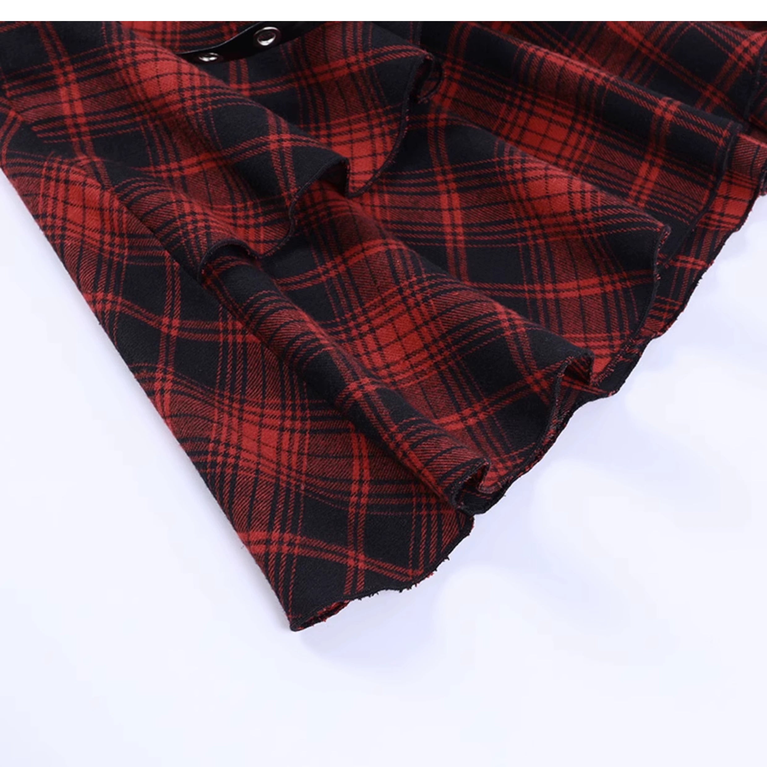 Hot Gothic Red and Black Plaid Punk Skirt - Rock Goth Dress