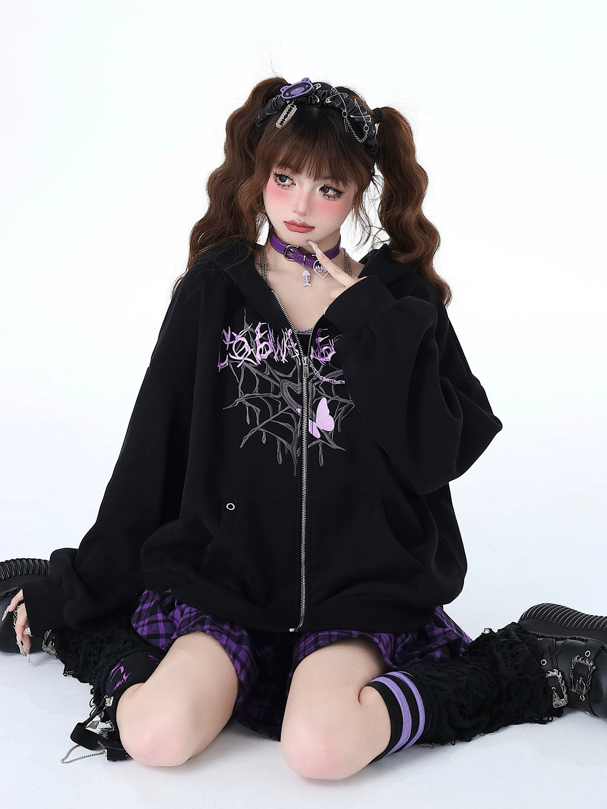 Crazygirl Kawaii Broken Butterfly Hoodie Jacket