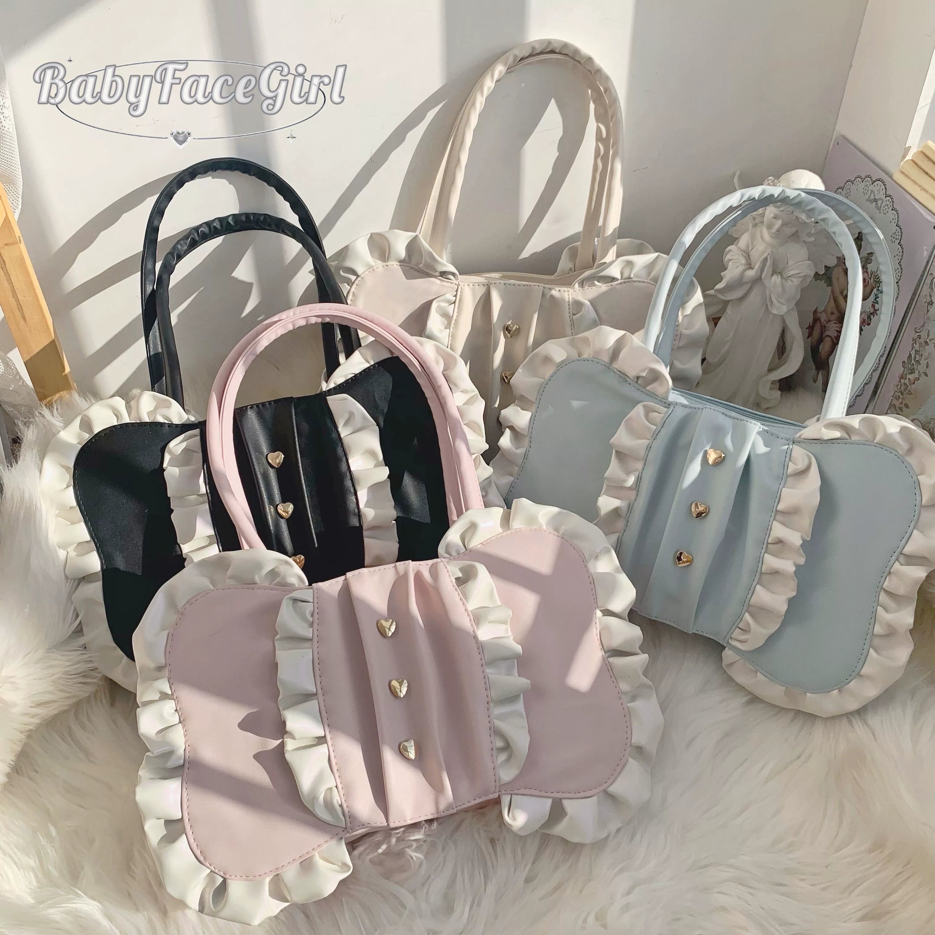 BabyFaceGirl Kawaii Pastel Bow Lolita Bag Cute & Versatile Soft Girl Shoulder Bag