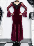 Wannathis Historical Victorian Gothic Lace Long-Sleeved Dress