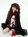 crazygirl [Ghost Paradise] subculture cute, soft and versatile imitation mink hair pullover scarf sweater