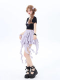 Crazygirl Kawaii Ballet Style Drape Bow Irregular Skirt