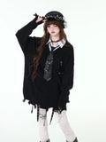 crazygirl [new student registration] college style fake two soft and lazy knitted tops sweater autumn and winter girl