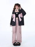 Crazygirl Kawaii Loose Straight-Leg Cargo Pants