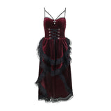 Historical Victorian Goth Velvet Slim Cross Dress