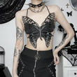 One Size Dark Butterfly Lace Suspender Top