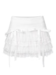 Sweet Cool Girl Lace Kawaii White Puffy Skirt