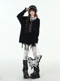 crazygirl [new student registration] college style fake two soft and lazy knitted tops sweater autumn and winter girl