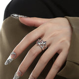 Geometric Metal Ring – Retro Wide Hollow Design