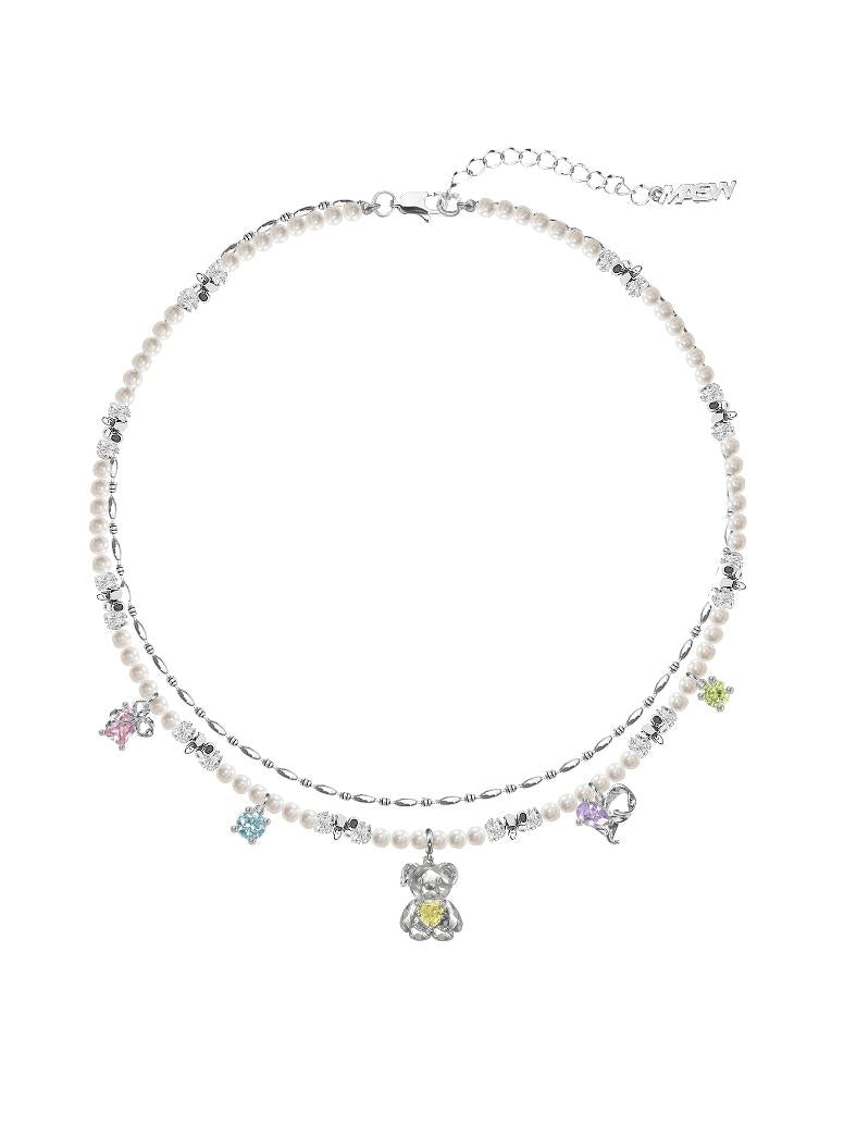 Cute Beaded Star Bear Necklace