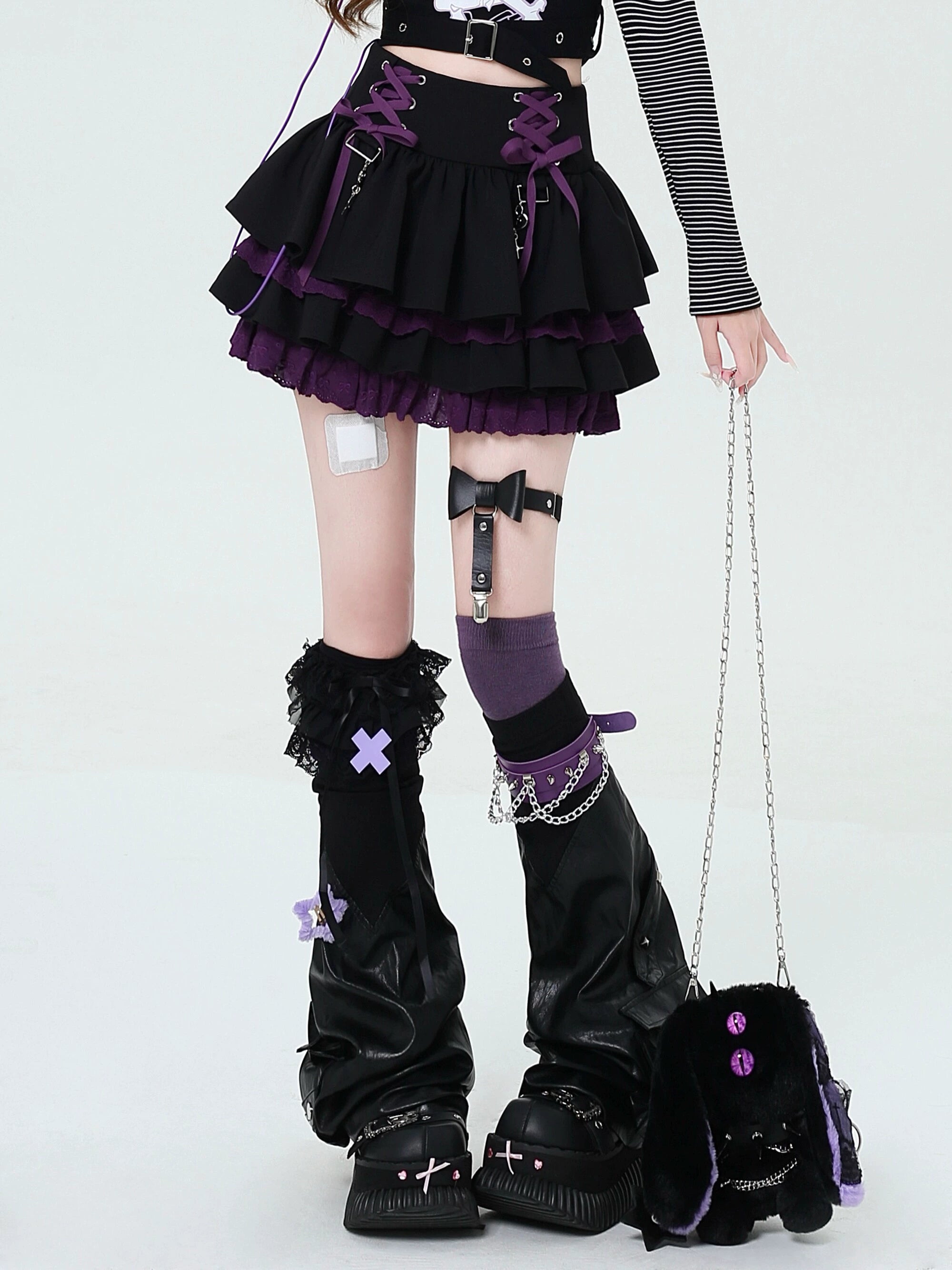 crazygirl [rebellious period] original y2k sweet cool yabi girl lace tutu cake skirt