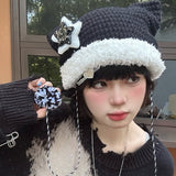 Y2K Yabi Style Cat Ear Knit Beanie