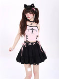 Crazygirl Kawaii Goth Hottie Lace Short Skirt