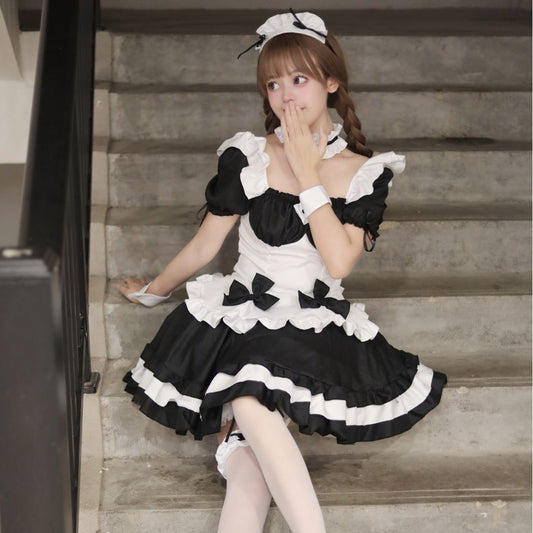 Black & White Maid Lolita Dress Costume