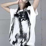 X-Ray Bone Print Punk Rock Short Sleeve T-shirt