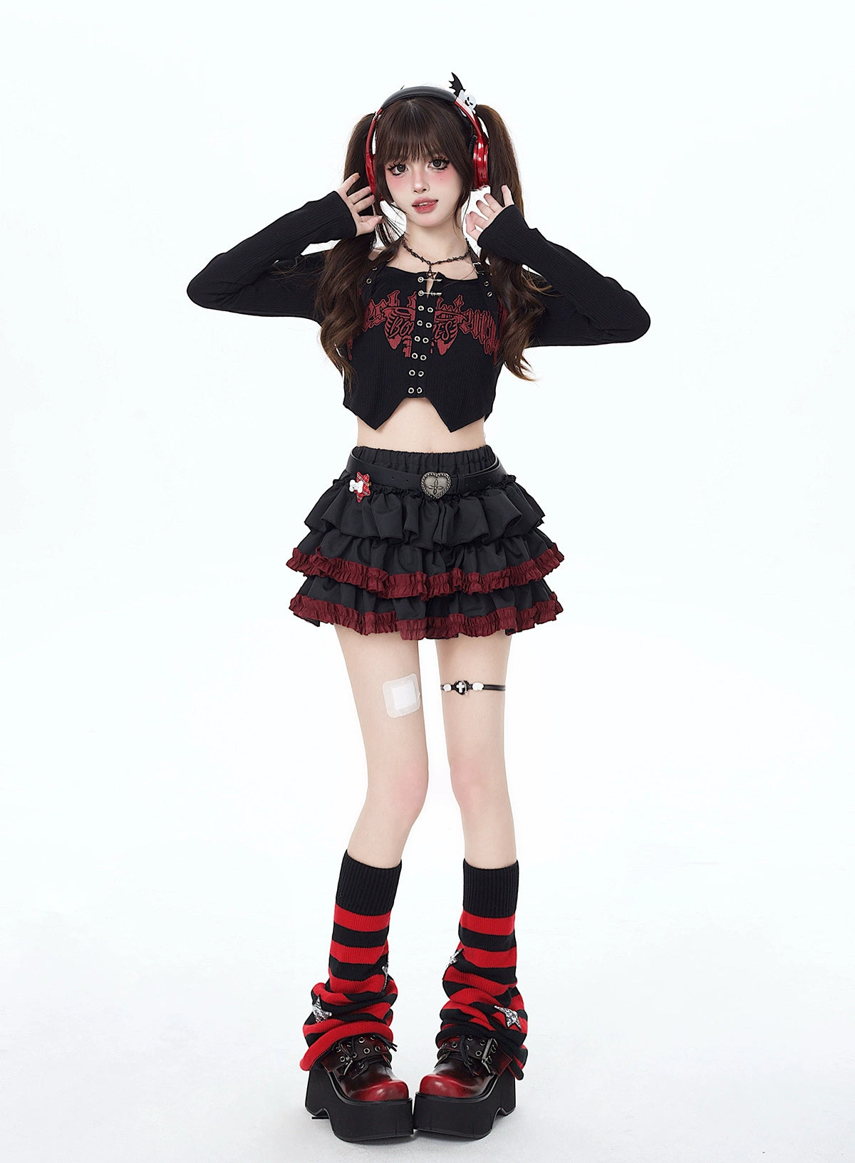 Crazygirl Goth Punk Dark Anti-Light Short Skirt