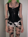 Gothic Court-Style Corset Over Black Goth