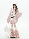 crazygirl [Ghost Paradise] subculture cute, soft and versatile imitation mink hair pullover scarf sweater